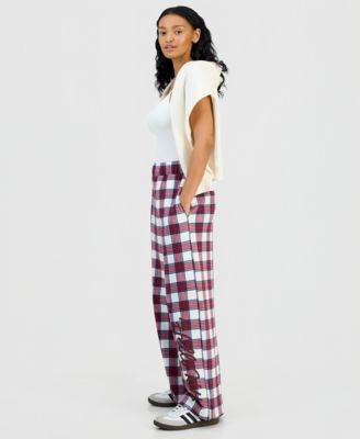 Juniors' Hello Kitty Plaid Fleece Pants