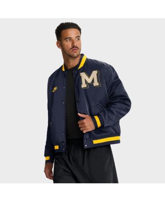 Nike Men's Navy Michigan Wolverines Legacy Full-Snap Bomber Jacket