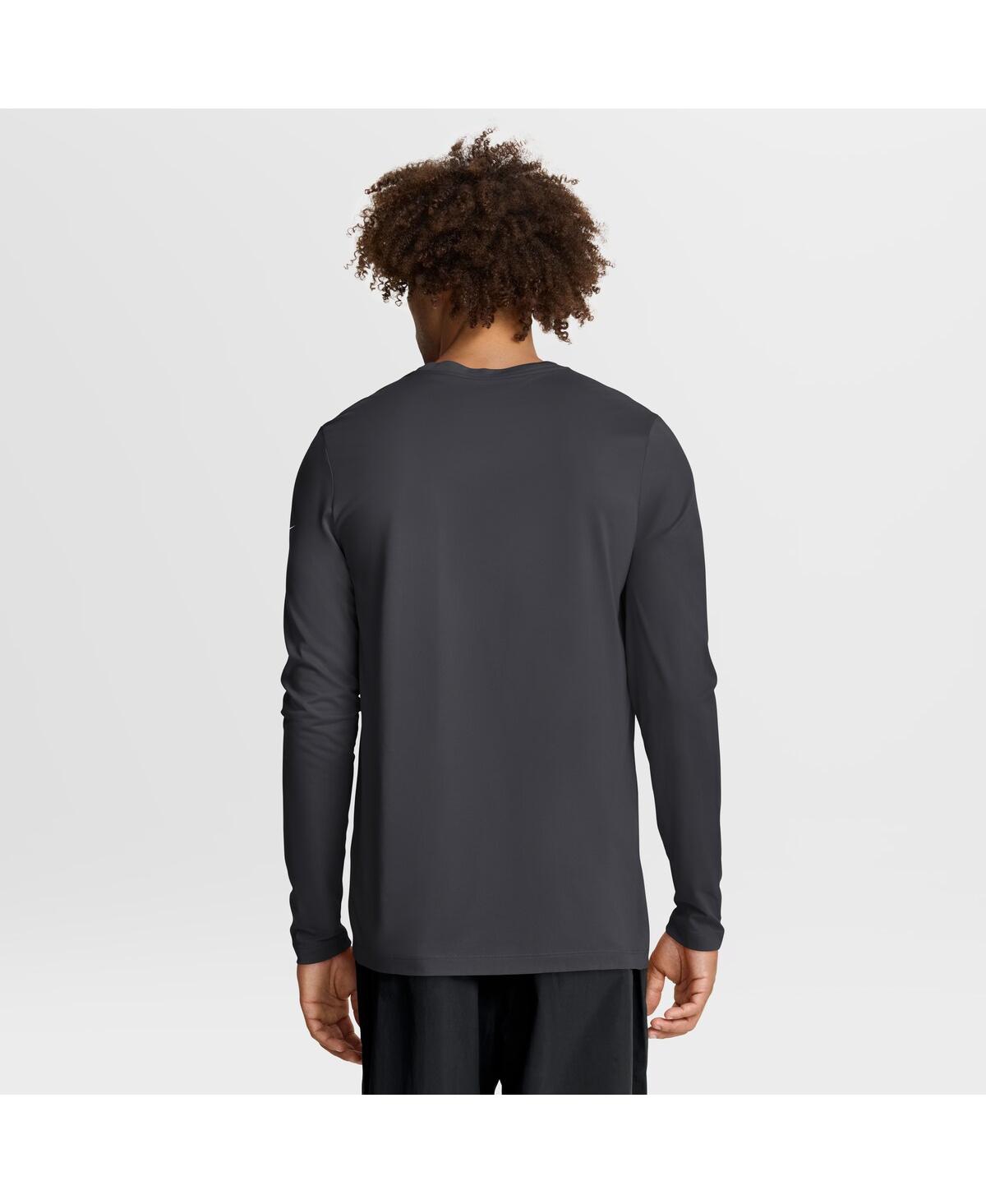 Nike Men's Anthracite Los Angeles Chargers Primetime Legend Icon Performance Long Sleeve T-shirt In Gray