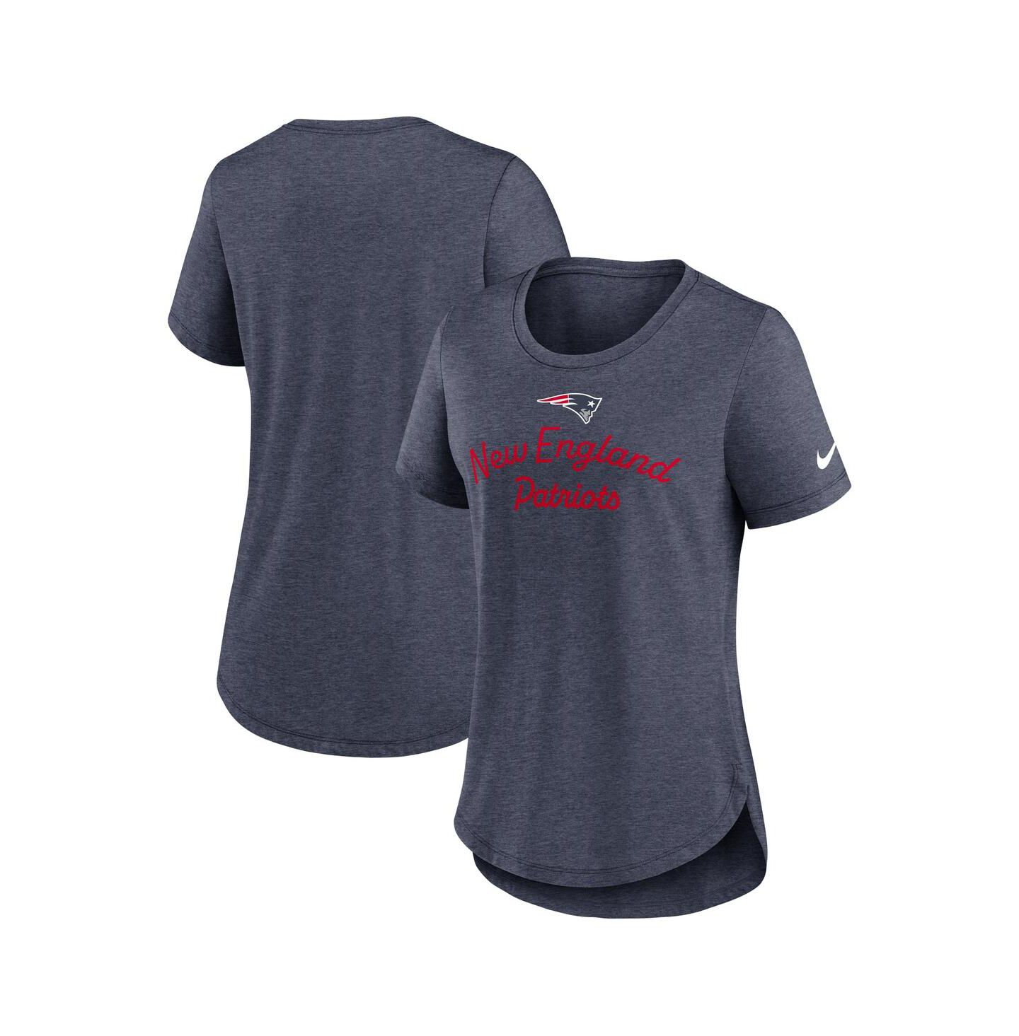 Женская футболка Nike Navy New England Patriots Script Tri-Blend — фото 1