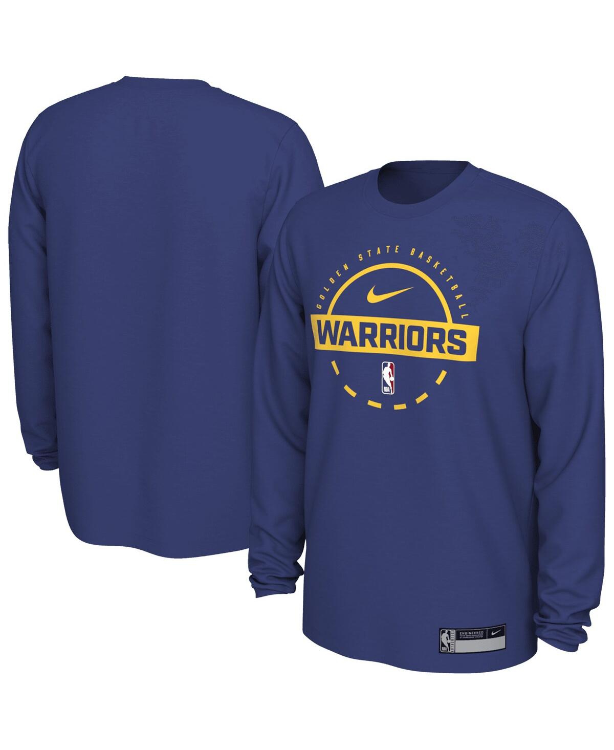 Nike Men's Royal Golden State Warriors 2025/26 On-court Flare Performance Practice Long Sleeve T-shirt In Blue
