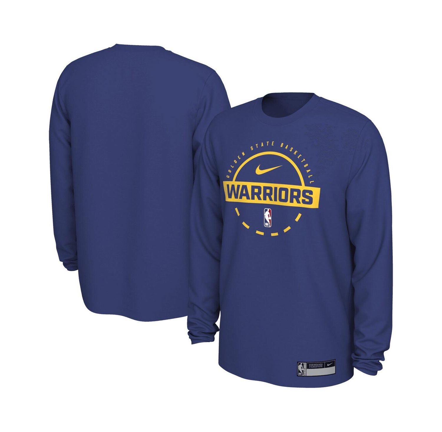 Men's Royal Golden State Warriors 2025/26 On-Court Flare Performance Practice Long Sleeve T-Shirt