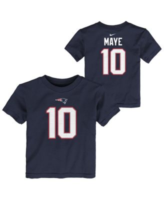 Toddler Drake Maye Navy New England Patriots Player Name Number T-Shirt