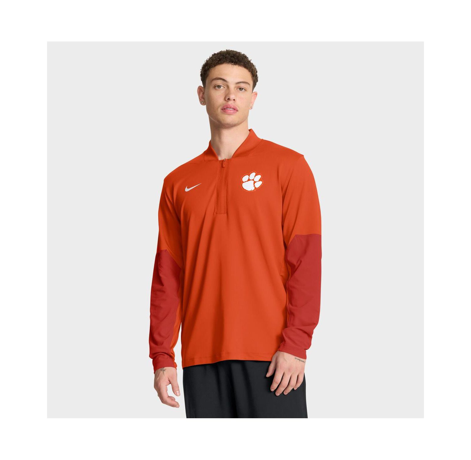 Men's Orange Clemson Tigers One Goal Performance Half-Zip Pullover Sweatshirt