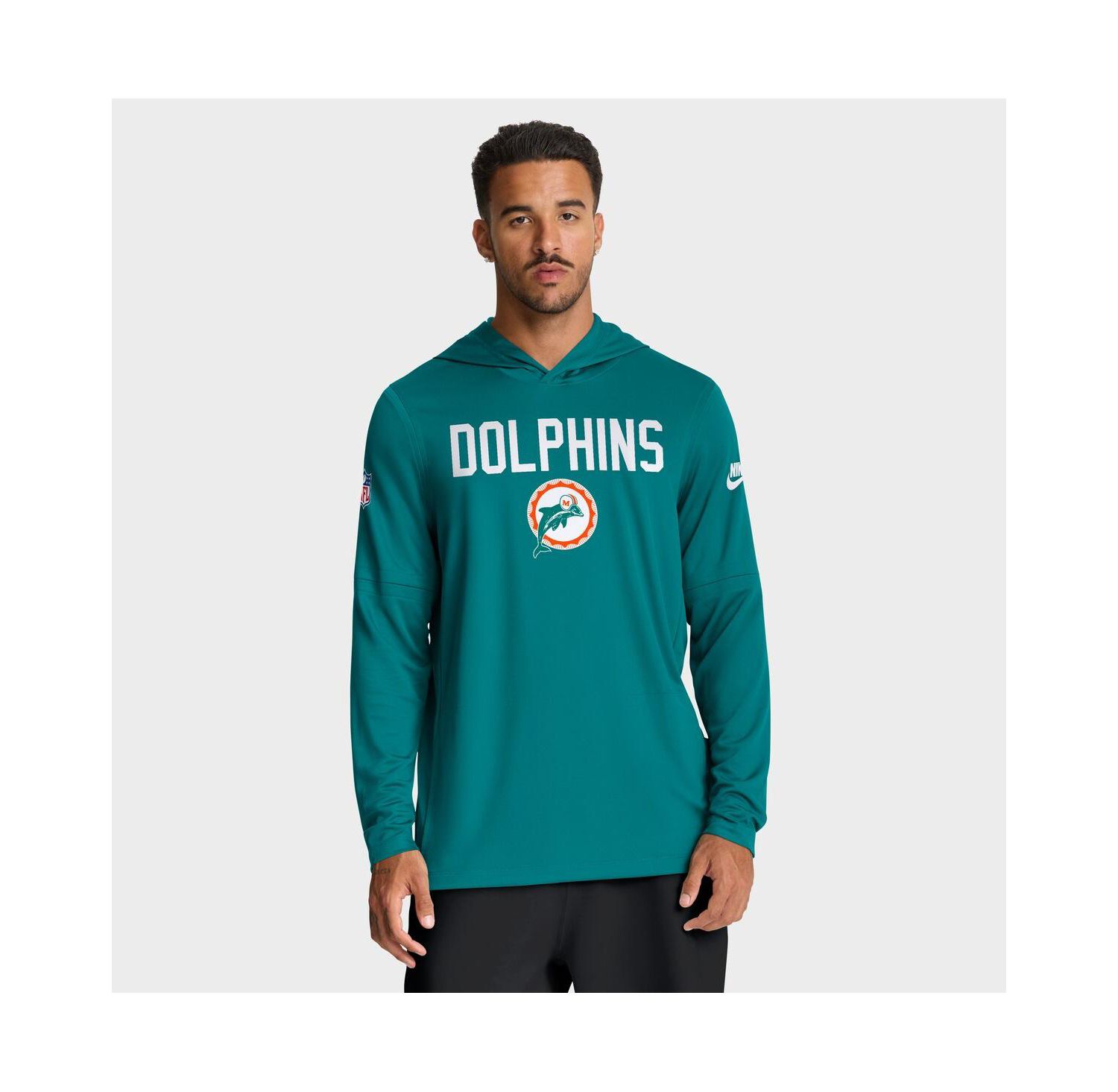 Men's Aqua Miami Dolphins Big & Tall Alt Pack Dri-FIT Long Sleeve Hoodie T-Shirt