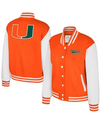 Colosseum - Women's Orange Miami Hurricanes French Baguette Full Snap Fleece Jacket