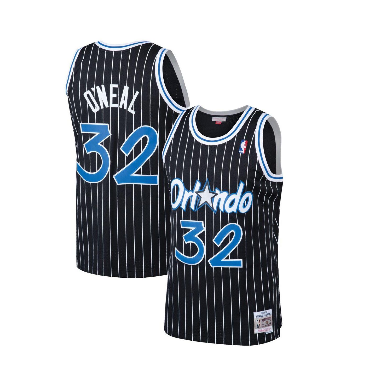 Men's Shaquille O'Neal Black Orlando Magic Hardwood Classics Swingman Jersey