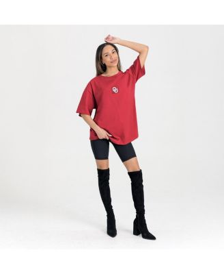 Women's Crimson Oklahoma Sooners Oversized Back at Ya T-Shirt