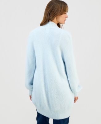 Juniors' Open-Front Eyelash Cardigan