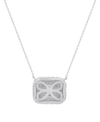 Diamond Round & Baguette Necklace (1 ct. t.w.) in 14k White Gold
