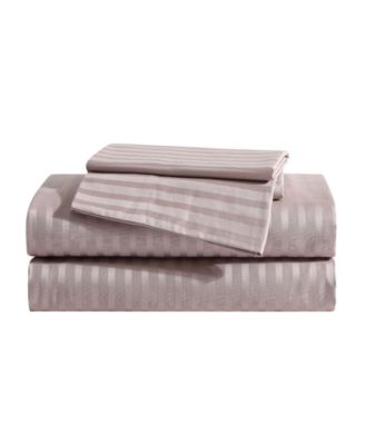 Solid Dobby Stripe 290-Thread Count Cotton 4-Pc. Sheet Set, King