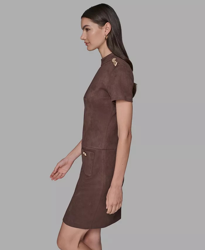 Women's Mock Neck Pocket Dress - thumbnail 3
