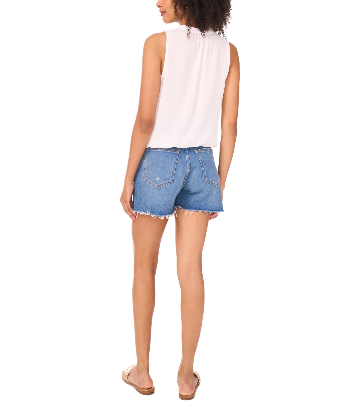 Женский топ Vince Camuto V-Neck Sleeveless, цвет: Слоновая кость — фото 2