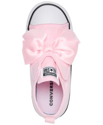 Toddler Girls' Chuck Taylor All Star Bow 2V Fastening Strap Low Top Casual Sneakers from Finish Line