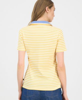 Nautica Women's Cotton Double-Collar Polo T-Shirt