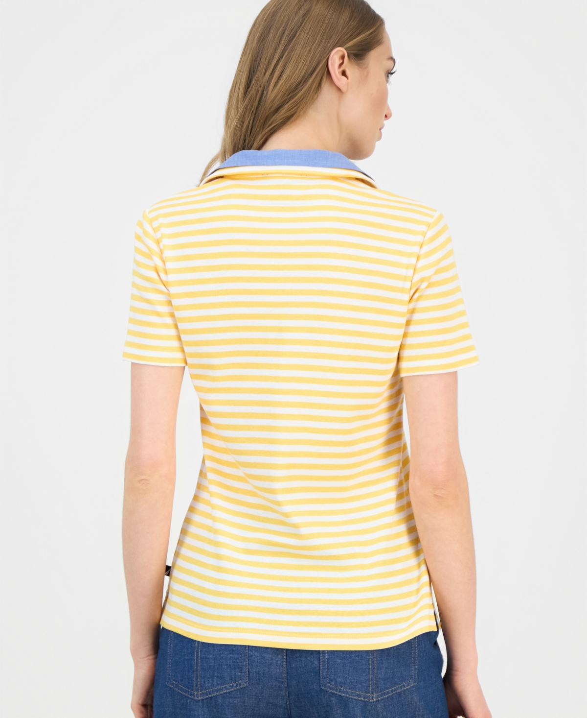 Nautica Women's Cotton Double-Collar Polo T-Shirt