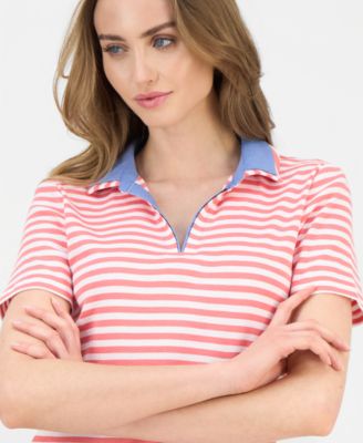 Women's Cotton Double-Collar Polo T-Shirt