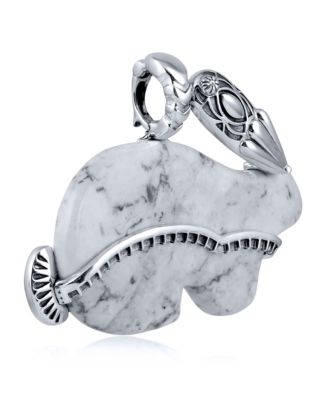 Sterling Silver White Howlite Rabbit "Trickster" Pendant Enhancer