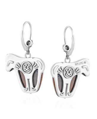 Sterling Silver Tiger's Eye Spirit Horse Lever Back Earrings