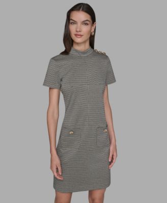 KARL LAGERFELD PARIS - Women's Houndstooth Pocket Dress