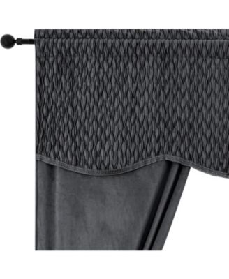 Christmas Essentials Light Filtering Complete Attached Velvet Window Curtains & Valance Set - Christmas Burgundy