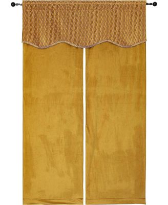 Christmas Essentials Light Filtering Complete Attached Velvet Window Curtains & Valance Set