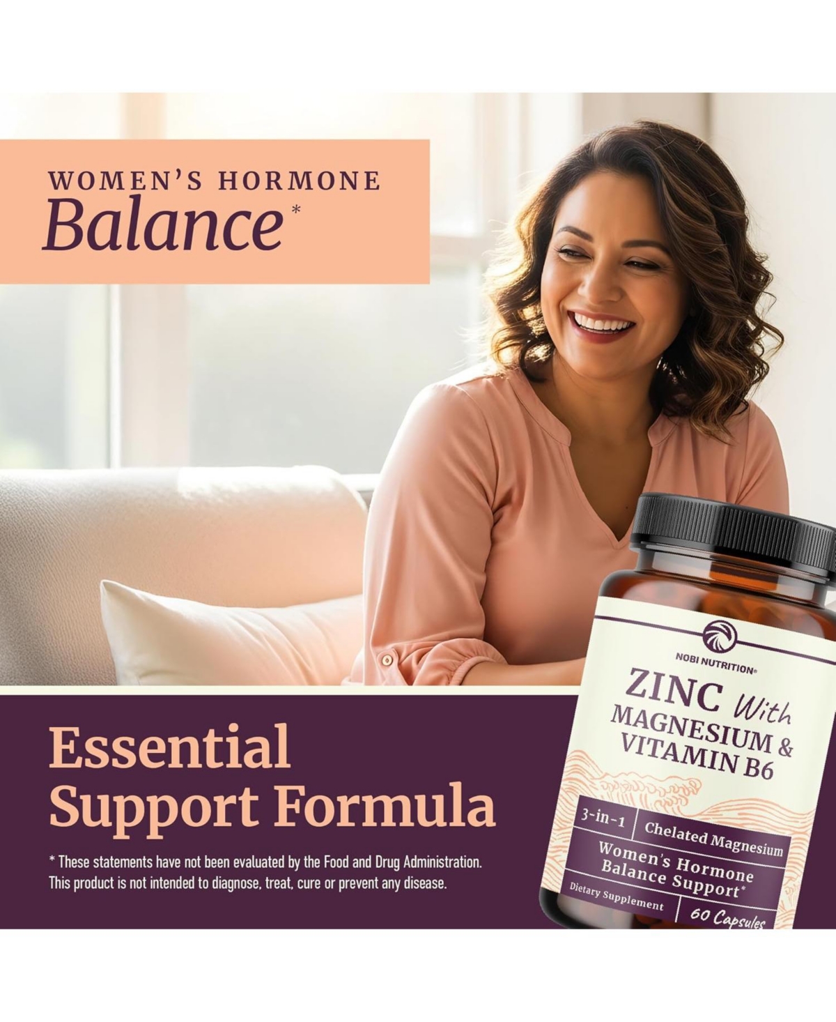 Magnesium, Zinc, and B6 Capsules, 60ct