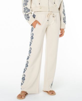 Juniors' Fringing Reefs Graphic Wide-Leg Sweatpants