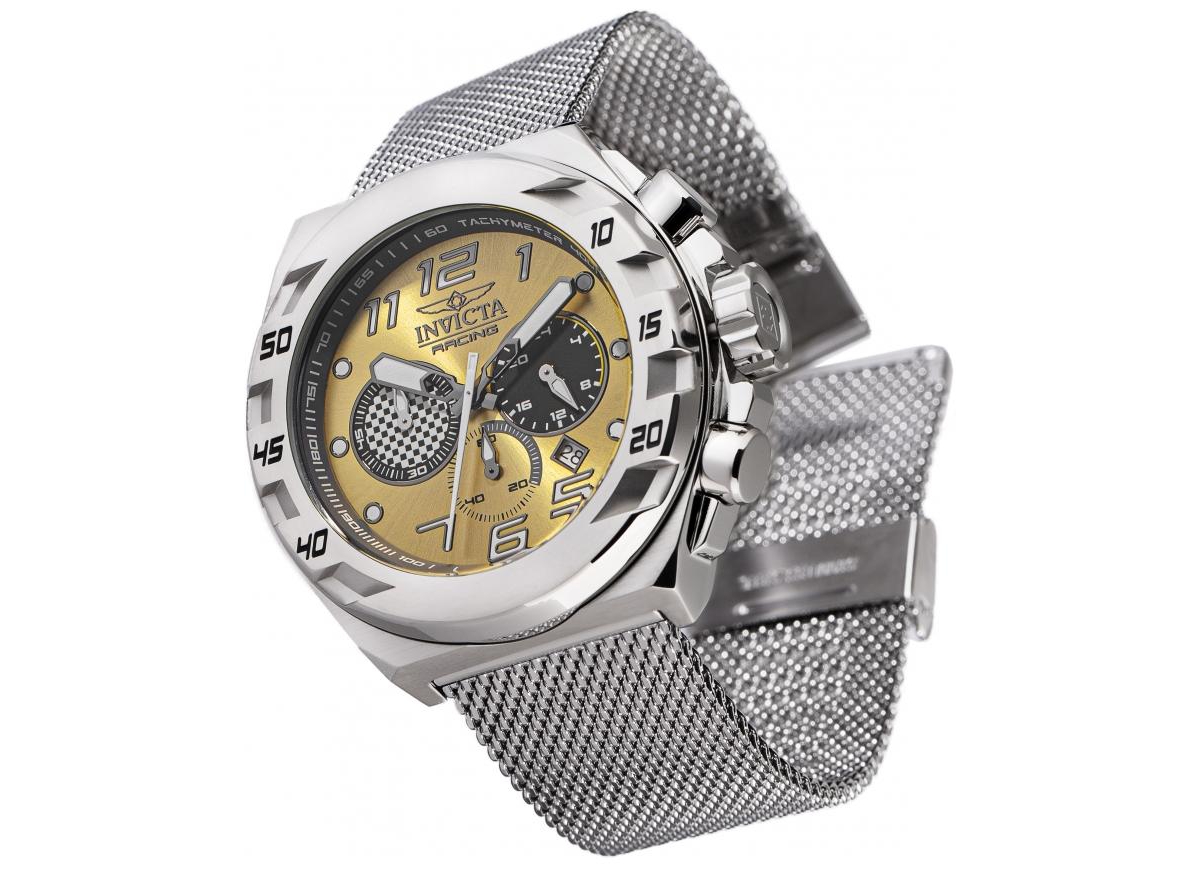 Invicta Men's 47199 Invicta Racing Quartz Chronograph Black, Yellow Dial Watch