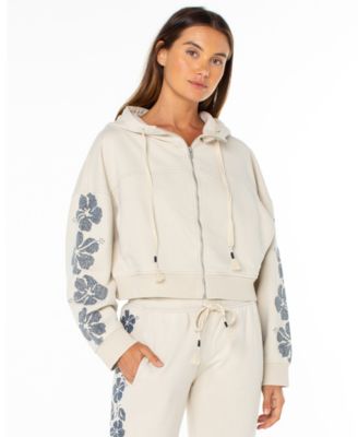 Roxy - Juniors' Fringing Reefs Graphic Zip-Front Hoodie