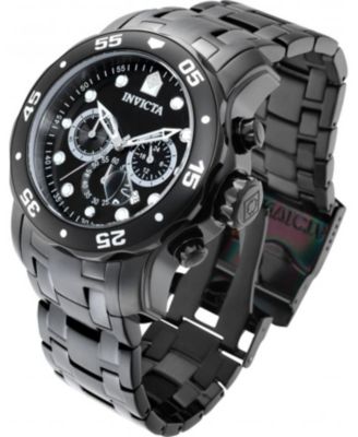 Men's 0076 Pro Diver Quartz Chronograph Black Dial Watch