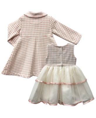 Baby Girls' Houndstooth Coat and Dress, 2-Piece Set