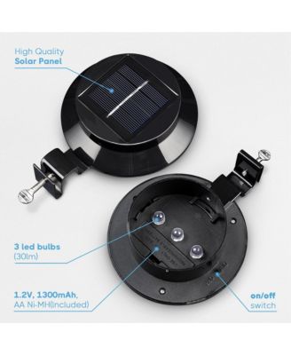 LED Solar Gutter Light Waterproof Outdoor Garden Fence Wall Lights 10 Packs