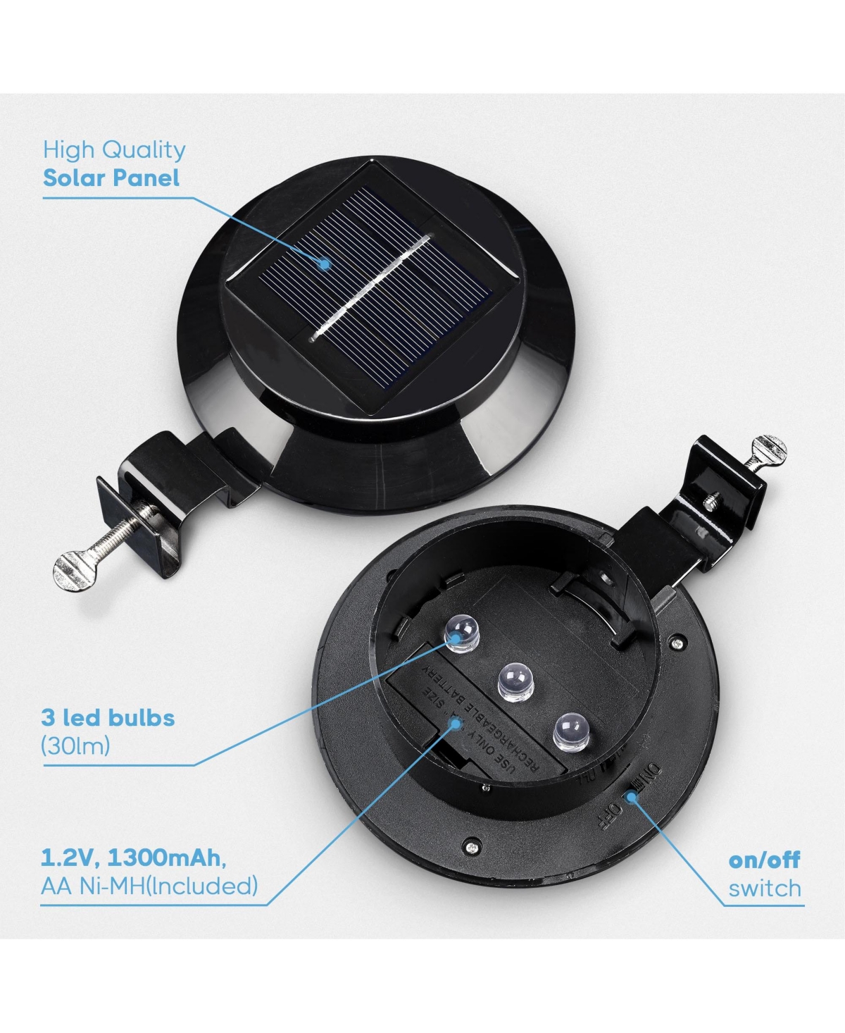 Led Solar Gutter Light Waterproof Outdoor Garden Fence Wall Lights 10 Packs