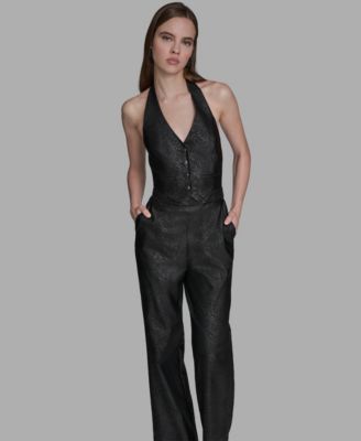 Women's 2-Piece Halter Neck Jumpsuit Set