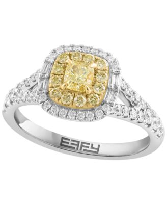 White and Yellow Diamond Ring (7/8 ct. t.w.) in 18k Two-Tone Gold