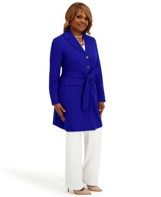 Women's Three Button Patch Pocket Trench Coat