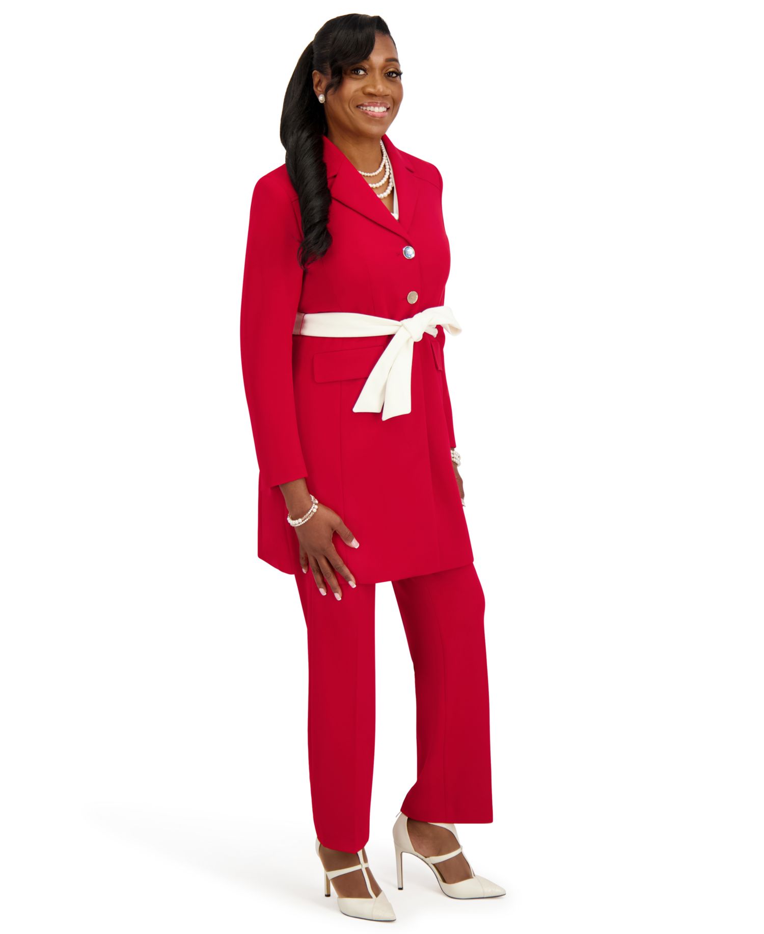Women's Three Button Patch Pocket Trench Coat