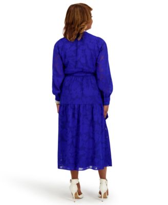 Women's Soft V-Neck Tiered Midi Dress