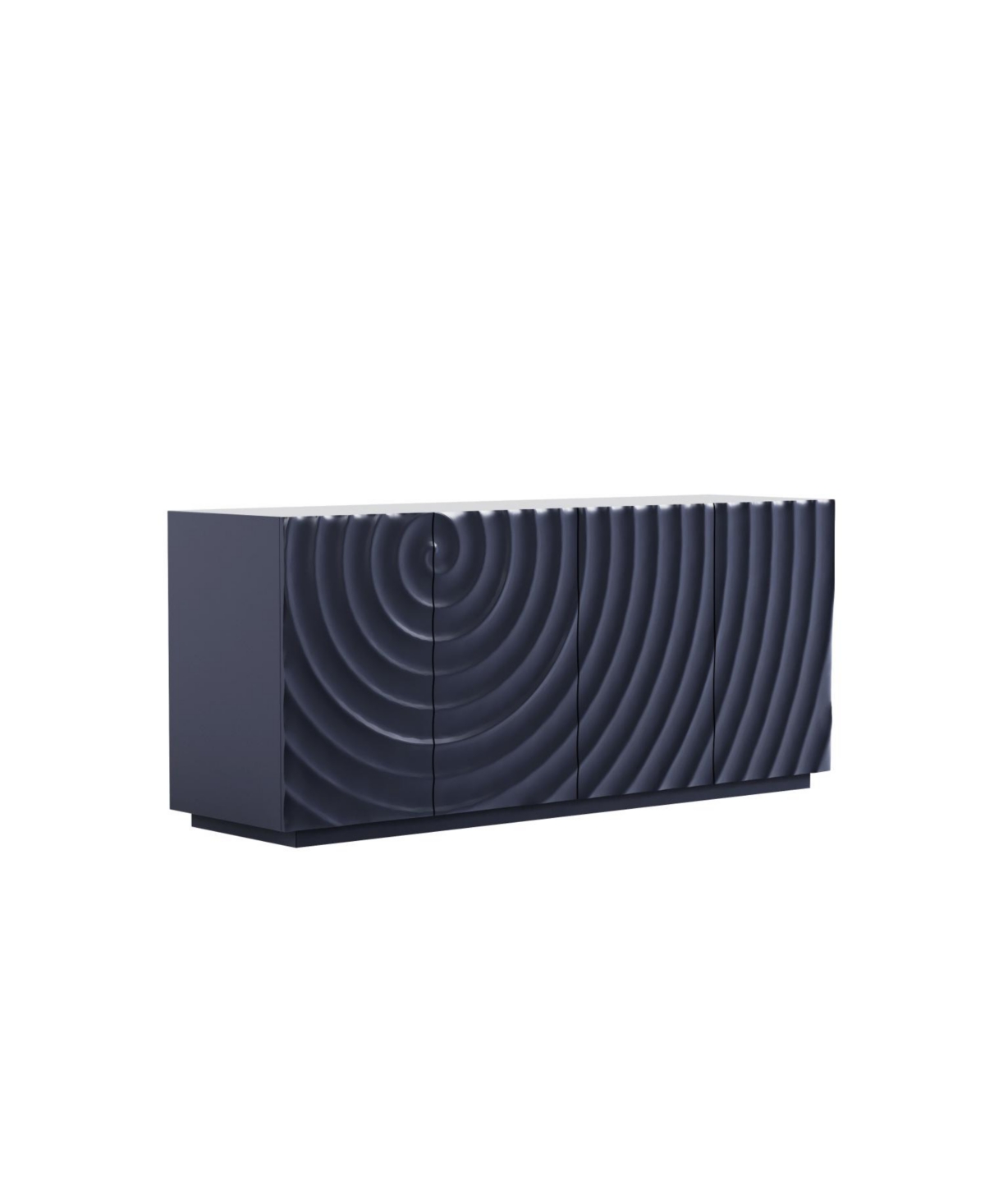 Streamdale FurnitureNavy Blue Buffet Cabinet with 4 Doors, 59" Sideboard