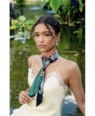 Silk Skinny Scarf Night Jungle Gathering