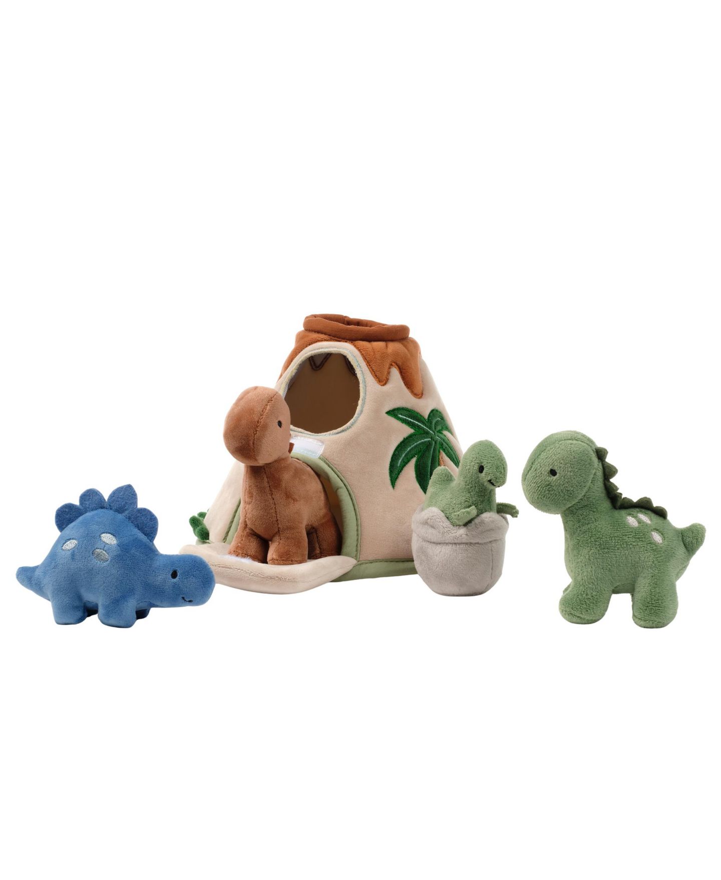 Детские мягкие игрушки Lambs & Ivy Dino-Might Interactive Volcano and Dinosaurs, 5-Piece Set, цвет: Разноцветный — фото 1