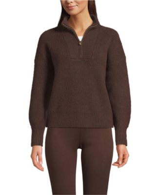 Women's Fuzzy Wedged Quarter Zip Sweater