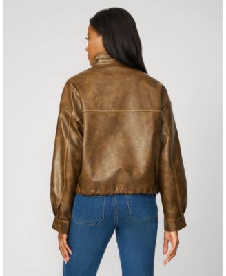Women's Unstructured Faux Leather Bomber