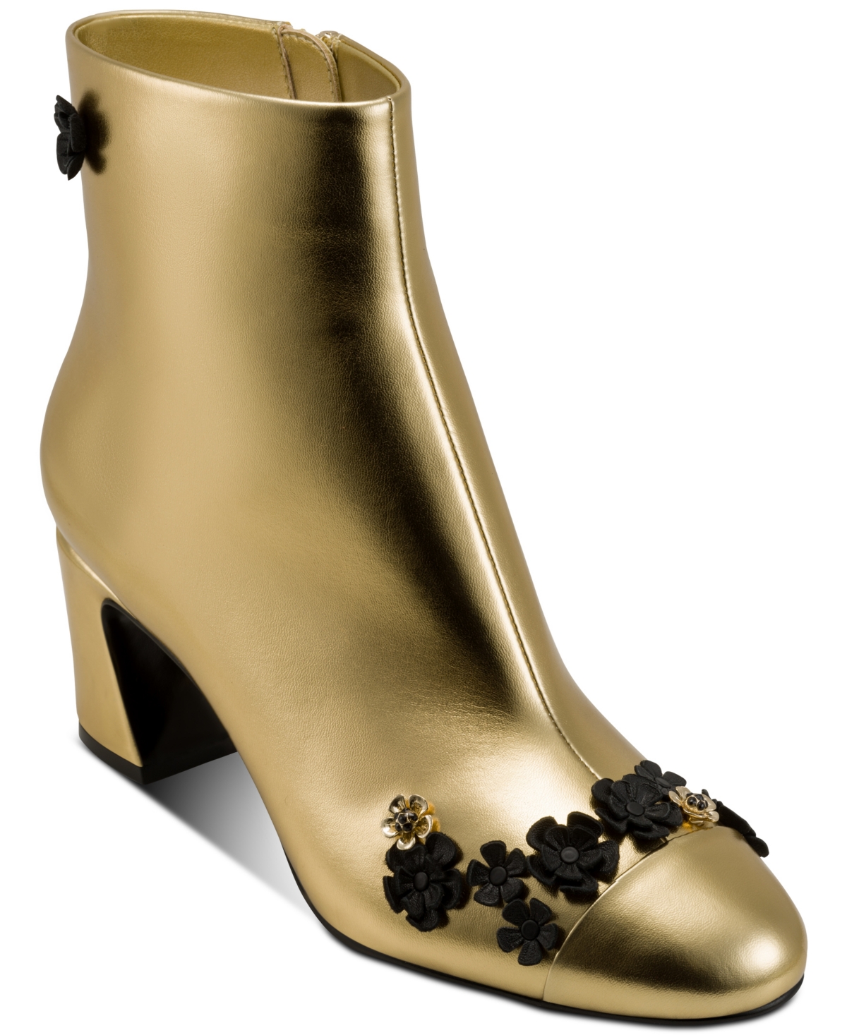 Karl Lagerfeld Dalyn Fleur Booties In Gold