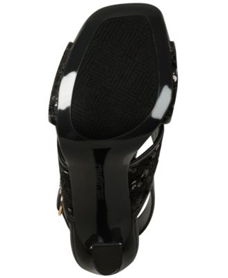 Colbie Crossband Sequin Dress Sandals