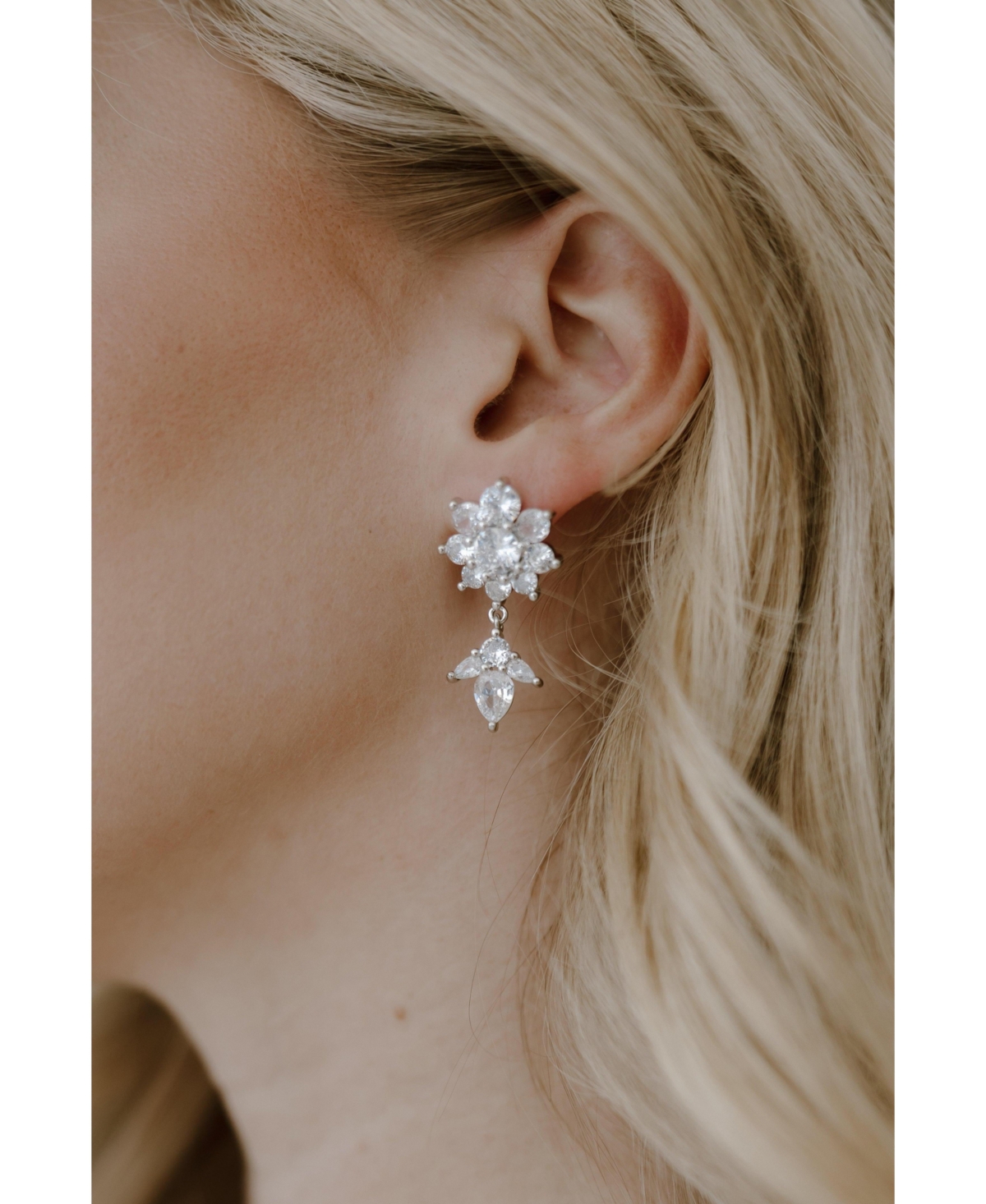 Untamed Petals Whisper Crystal Drop Earrings