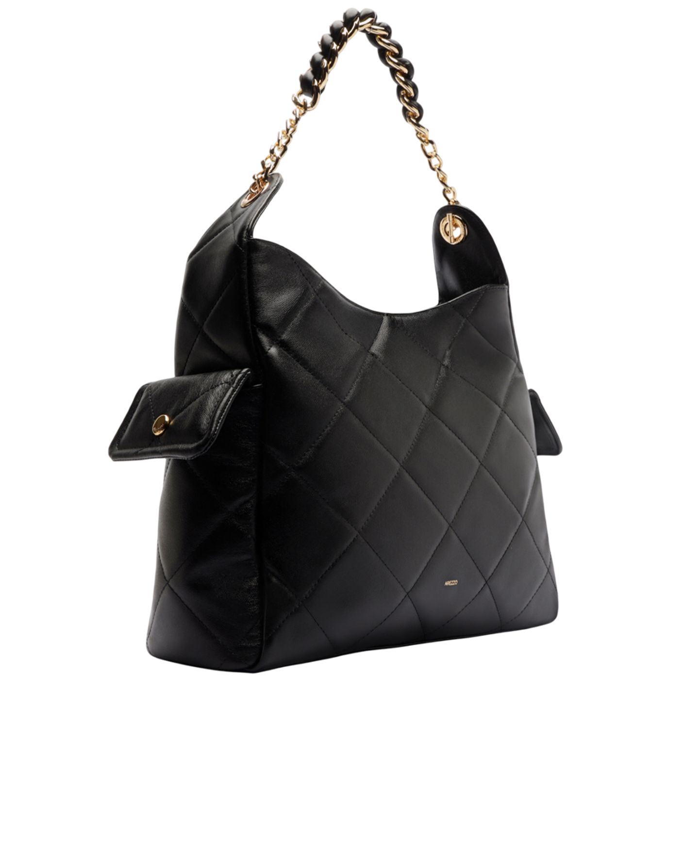 Женская сумка Arezzo Diana Large Leather Shoulder, цвет: Чёрный — фото 3