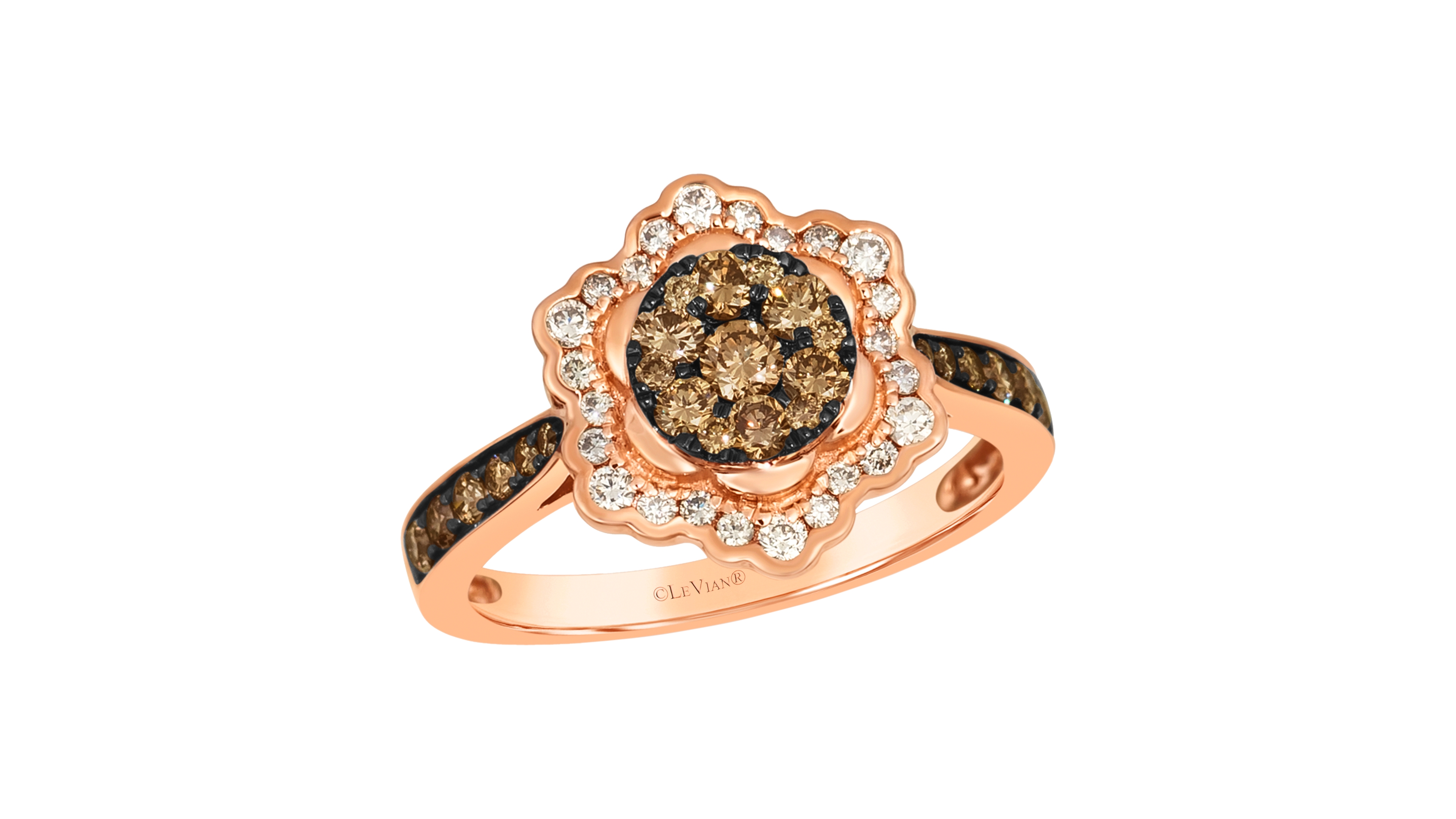 Le Vian Chocolate Diamond (0.58 ct. t.w.) and Nude Diamond (0.23 ct. t.w.) Ring in 14K Strawberry Gold