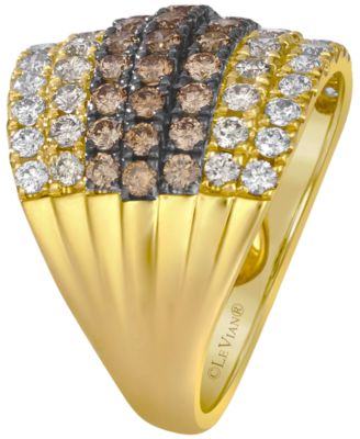 Chocolate Ombre Diamond (1.63 ct. t.w.) and Vanilla Diamond (0.56 ct. t.w.) Ring in 14k Honey Gold